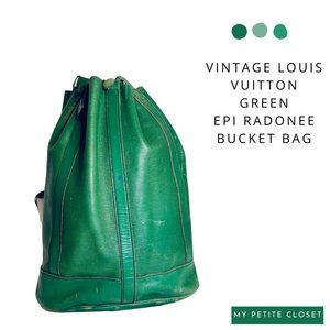 Louis Vuitton Vintage Epi Randonnee Bucket Bag Green